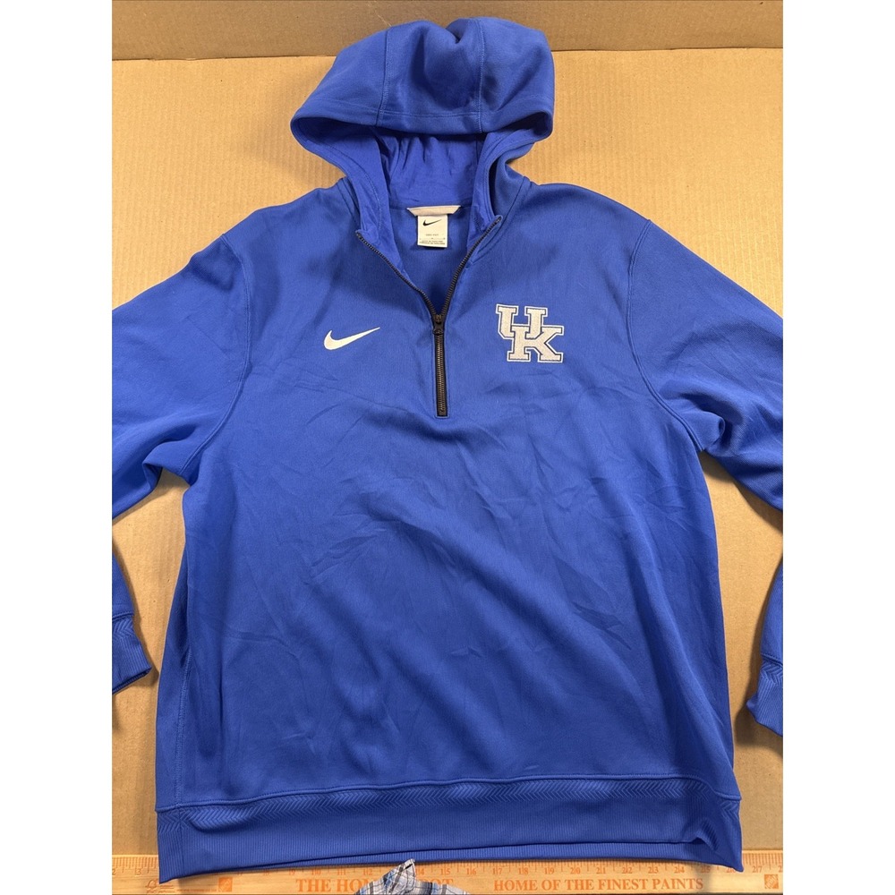 Nike Kentucky Wildcats Dri-Fit 1/4 Zip Sweater Hoodie Men's L, Blue Long Sleeve
